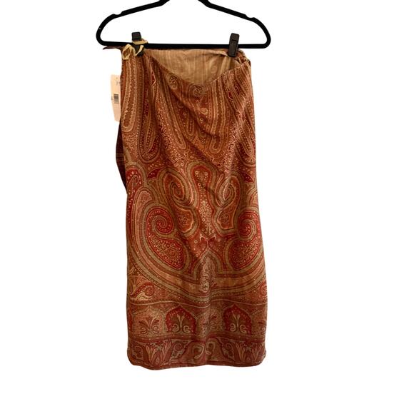 NWT Vintage Ralph Lauren Paisley Silk Wrap Skirt Size 10 - Picture 4 of 4